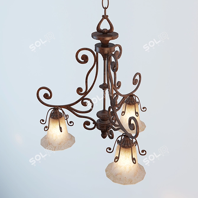 Elegant Bronze Chandelier - Kichler's Cottage Grove Collection 3D model image 3