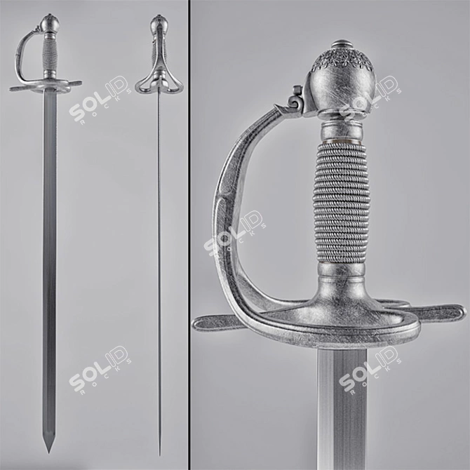 Elegant Decor Sword 3D model image 1