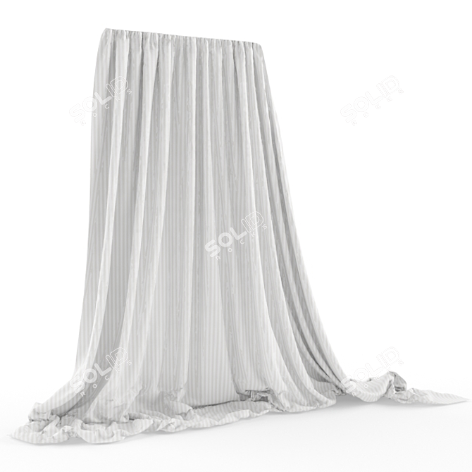 Elegant Sheer Home Curtain 3D model image 1