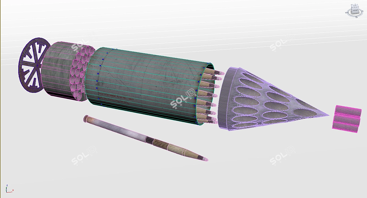 Title: Sleek Missile Pen 3D model image 3