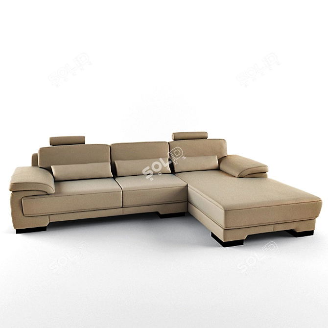 Comfy 3-Seater Sofa: 305x200x90 cm 3D model image 1