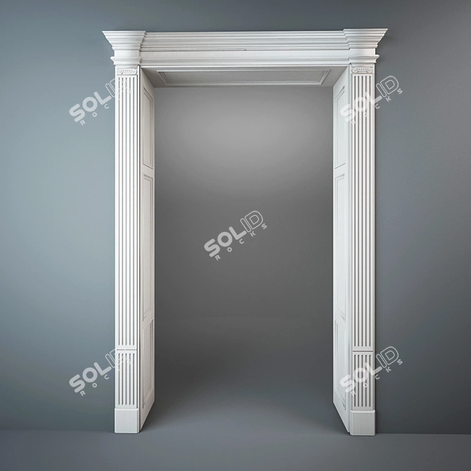 Classic Arched Doorway - 2500/1400/400 3D model image 1