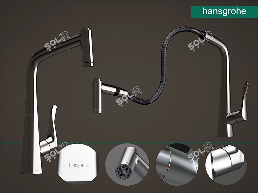 Modern Chrome Single Lever Mixer 3D model image 1