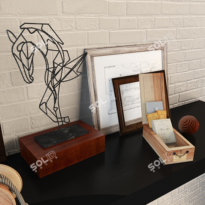 Wire Horse Sculpture Set | Pottery Barn 3D model image 3