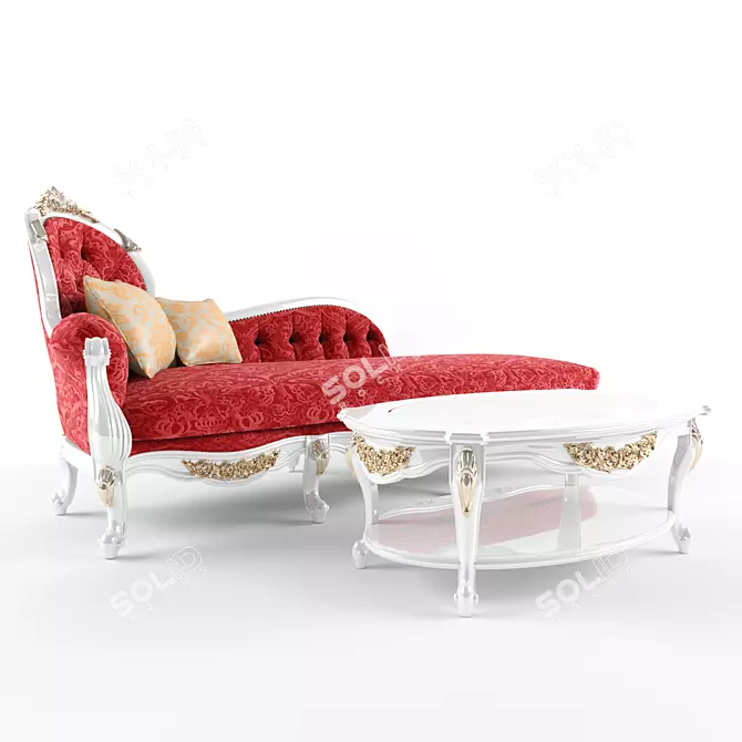 Elegant Grand Sofa Set 3D model image 1