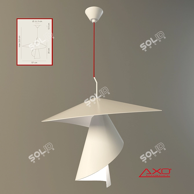 Sleek Axo Spiry Pendant 3D model image 1