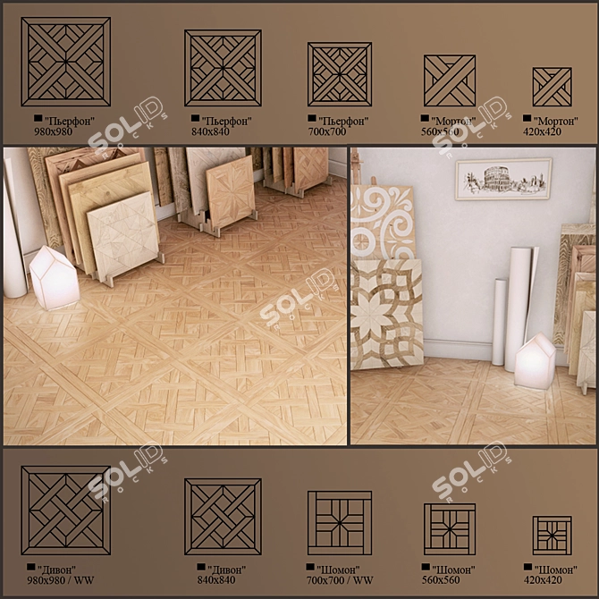 Versatile Parquet Flooring Designs 3D model image 1