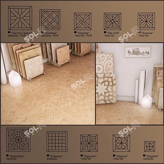 Versatile Parquet Floor Collection 3D model image 1