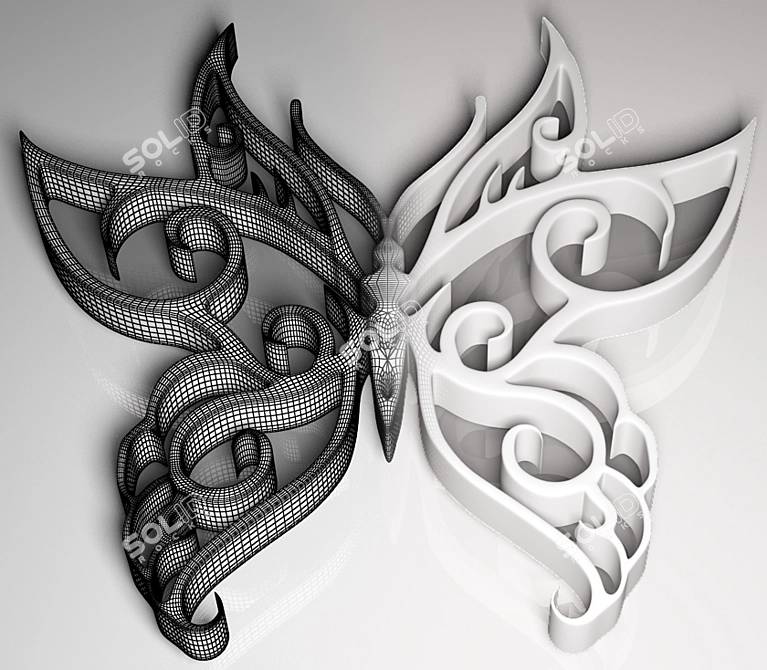 Elegant Butterfly Home Decor 3D model image 1