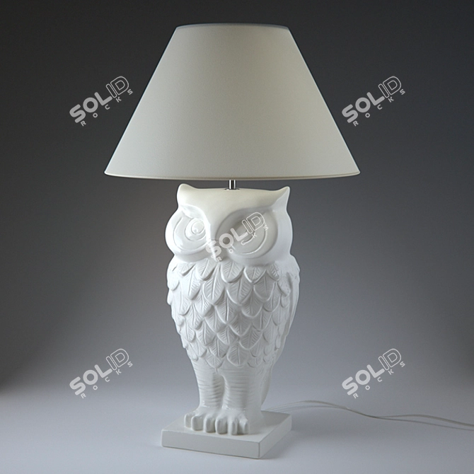 Whimsical Owl Lamp 3D model image 1