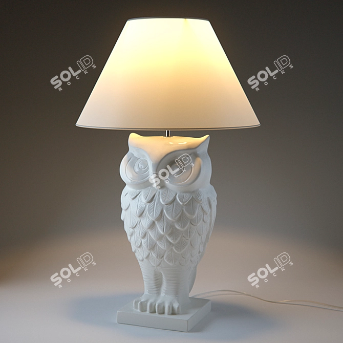 Whimsical Owl Lamp 3D model image 2