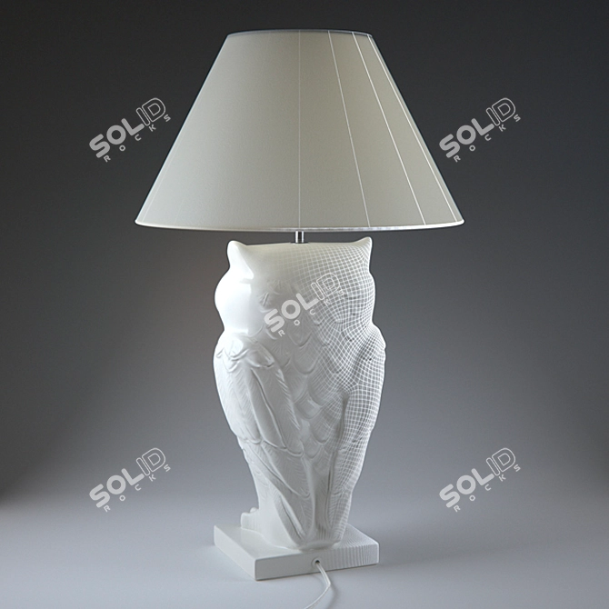 Whimsical Owl Lamp 3D model image 3