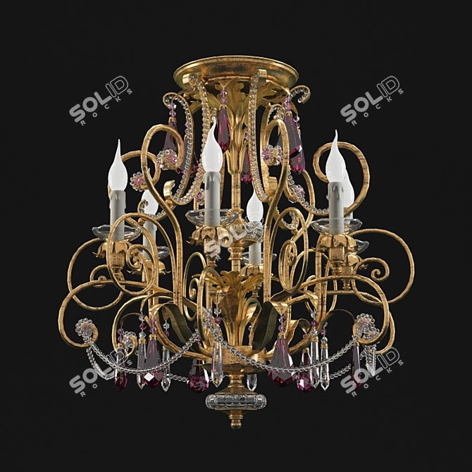 Elegant Italian Chandelier: Gallo M 521 CR 3D model image 1