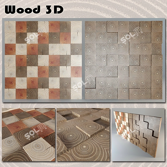 Elegant 3D Wood Panel 3D model image 1