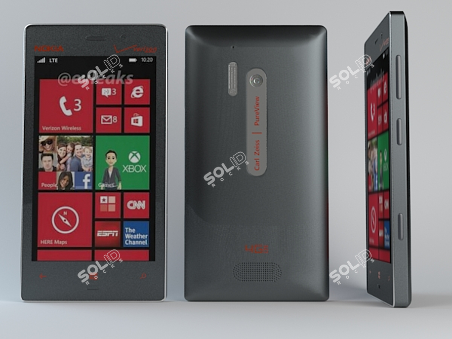 Nokia Lumia 928: Sleek Windows Phone 3D model image 1