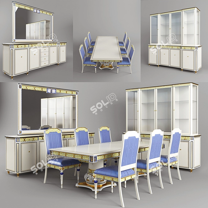 Elegant Dining Set 3D model image 1