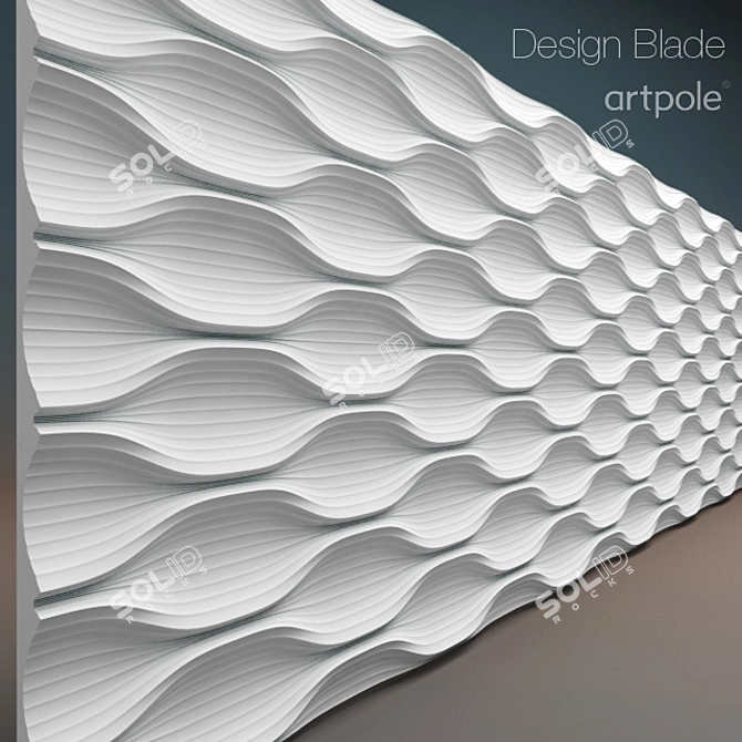 Elegant Blade Decorative Panels 3D model image 1