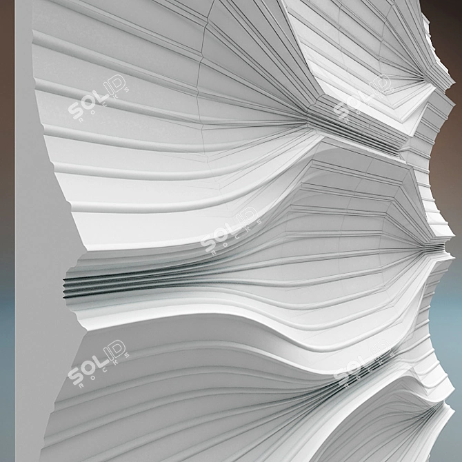 Elegant Blade Decorative Panels 3D model image 3