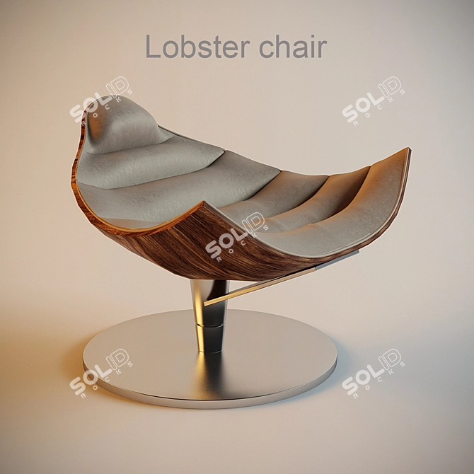 Sleek Lobster Lounge Chair 3D model image 1
