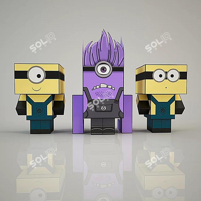 Fun Minion Cubeecraft: 3D Paper Model 3D model image 1