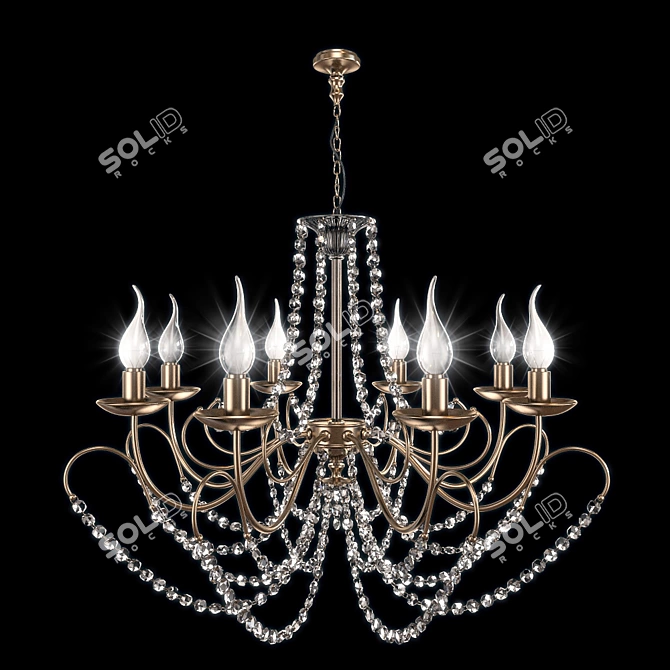 Chandelier 1137-8P Title: Sparks Collection Chrome Chandelier with Crystal Drops - Elegant Lighting for 27 sqm 3D model image 1