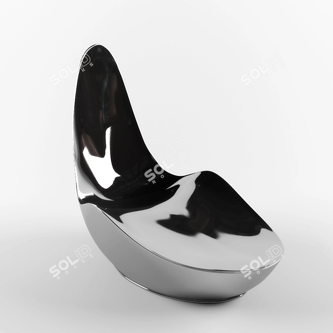 Modern Chrome Chair 3D model image 1