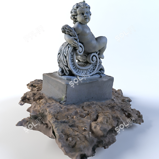 Elegant Statue: 3D Model with Textures 3D model image 1