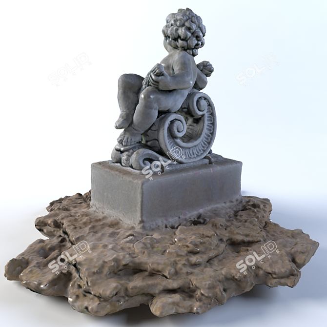 Elegant Statue: 3D Model with Textures 3D model image 2