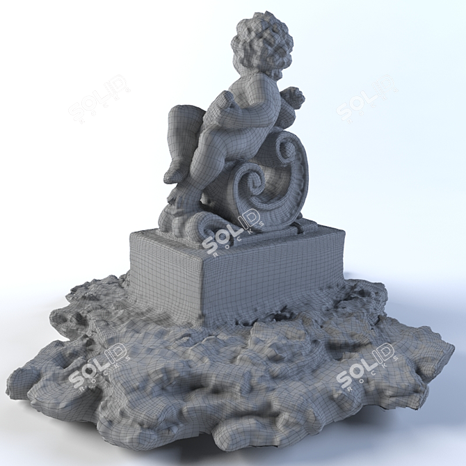 Elegant Statue: 3D Model with Textures 3D model image 3