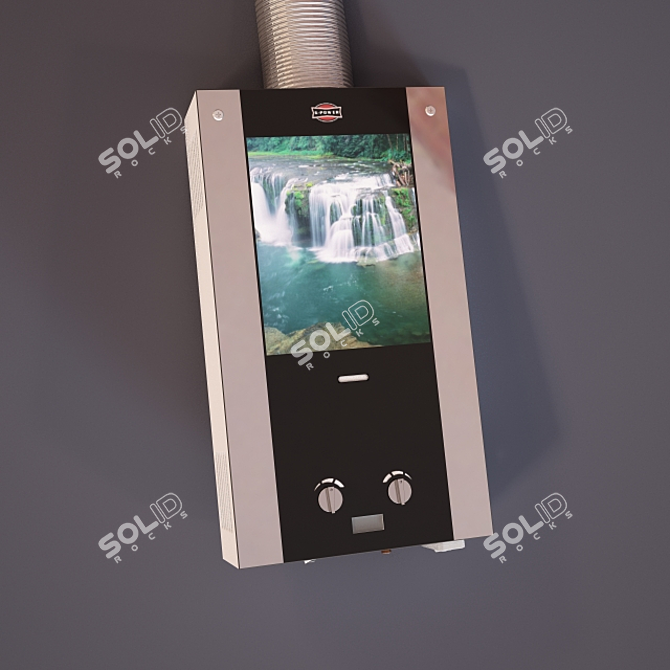 Title: Versatile Gas Water Heater with Corrugation 3D model image 1