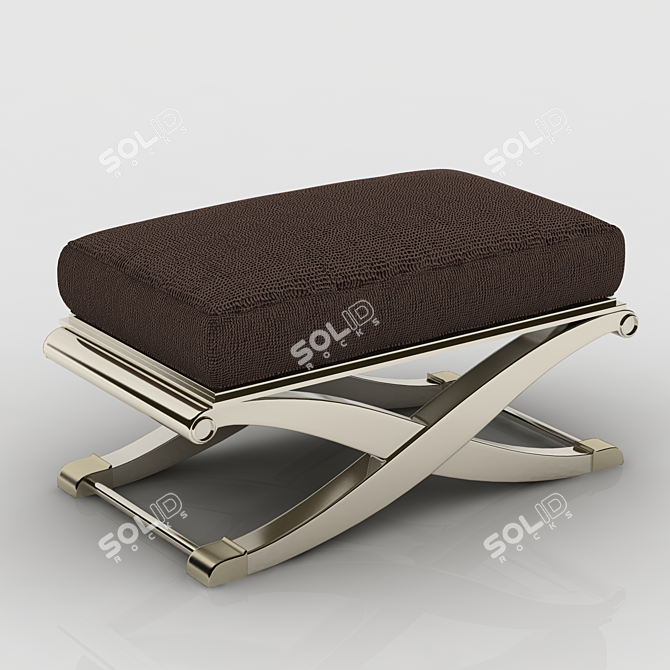 Luxury Leather Ottoman 3D model image 1