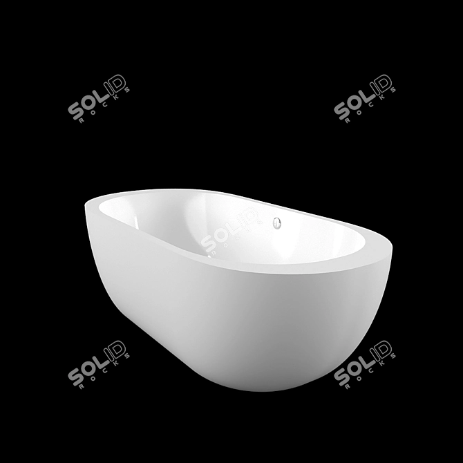 Luxurious Oval Acrylic Bathtub 3D model image 2