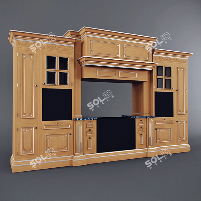 Elegant Wood Kitchen: Onlywood Lux 3D model image 1