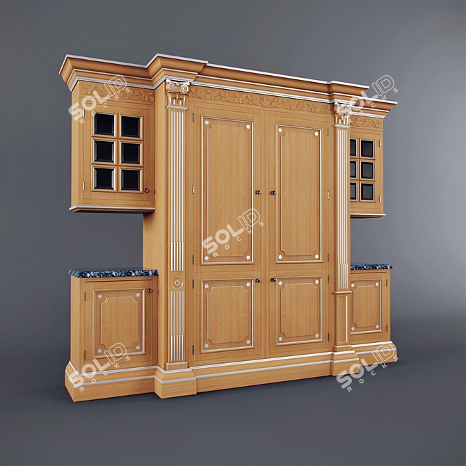 Elegant Wood Kitchen: Onlywood Lux 3D model image 2