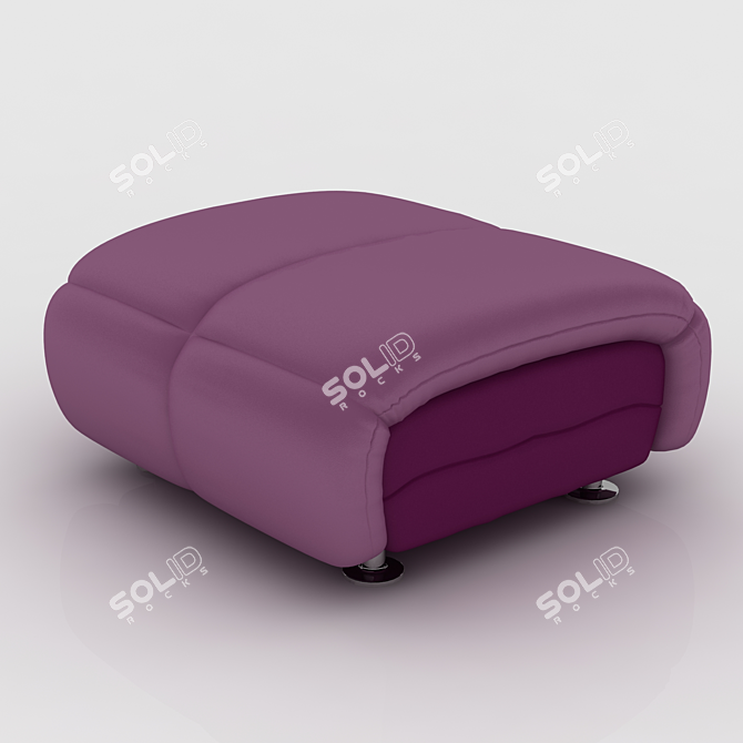 Luxury Leather Poof 3D model image 1