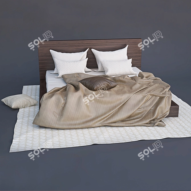 Luxury Bedding with IL Loft Fabrics 3D model image 1