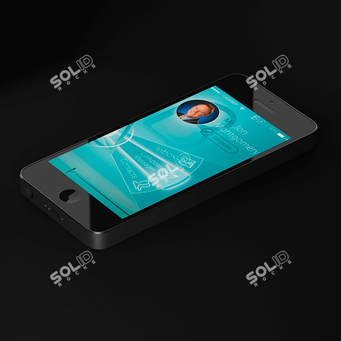 Black iPhone 12: Sleek & Powerful 3D model image 1