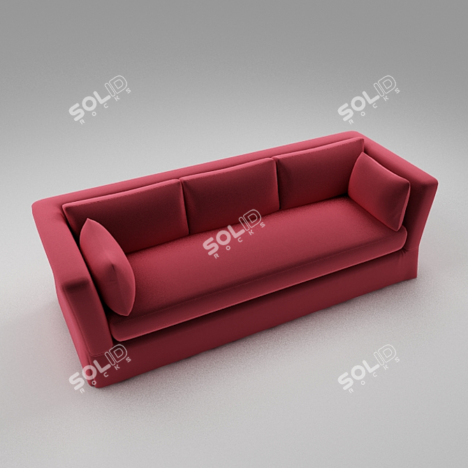 Modern Grey Velvet Divan 3D model image 1