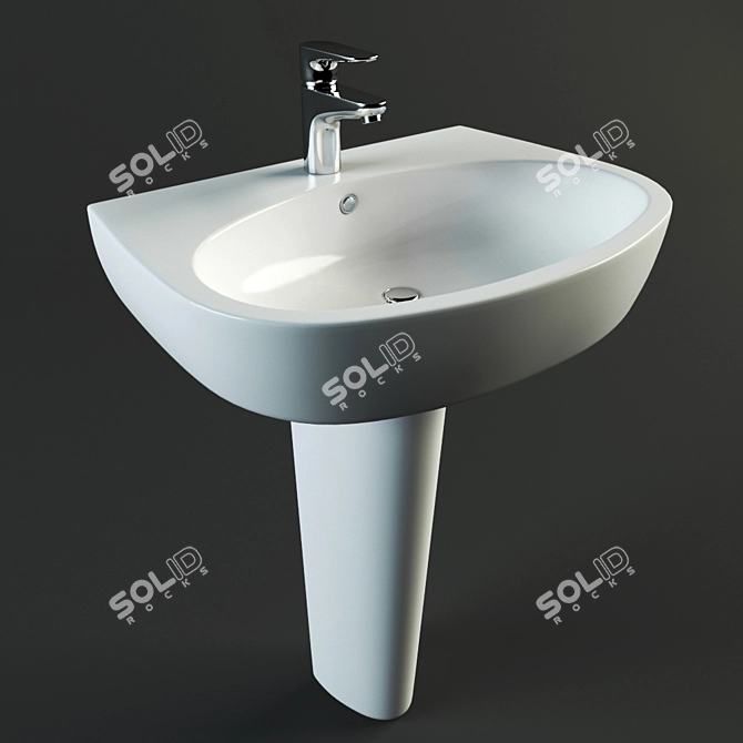 PARVA 60 - Elegant Pedestal Sink 3D model image 1