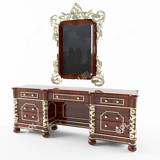 Elegant Vanity Set by Riva 3D model image 1