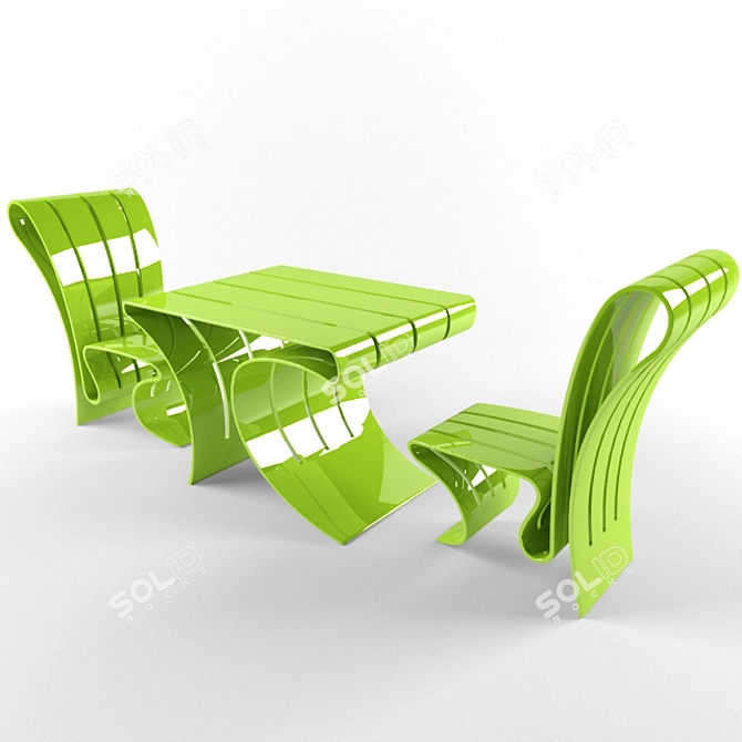 Giancarlo Zema's Leaf Furniture Set 3D model image 3