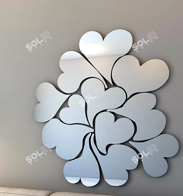 Heart-shaped Mirror 3D model image 1