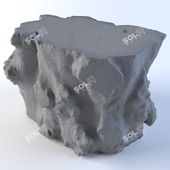 Natural Stump Table with Textures 3D model image 3