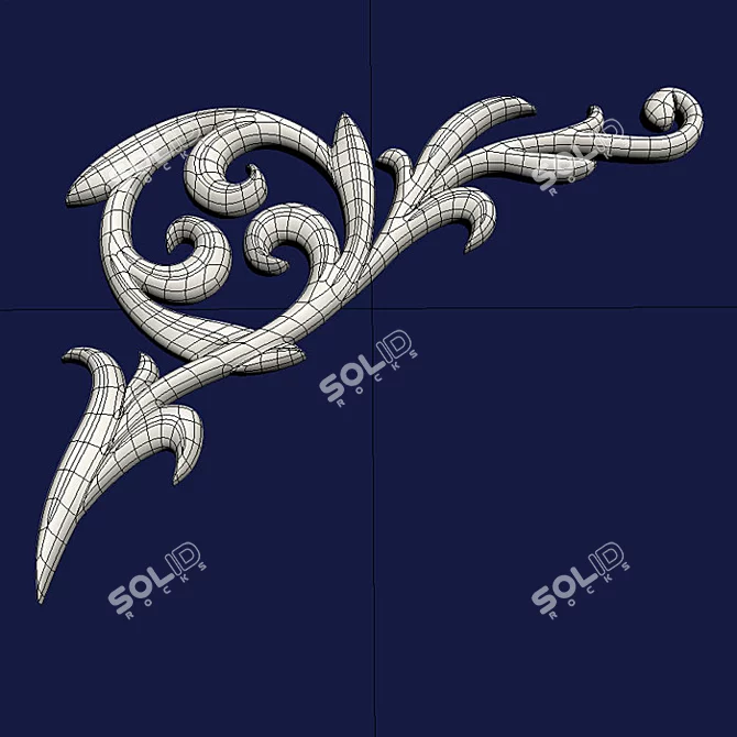 CNC Cut Decorative Corner 3D model image 2