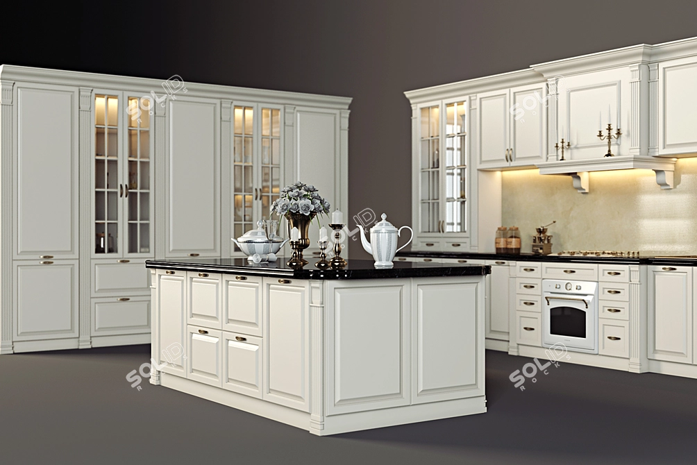 Elegant Traditional Kitchen 3D model image 3