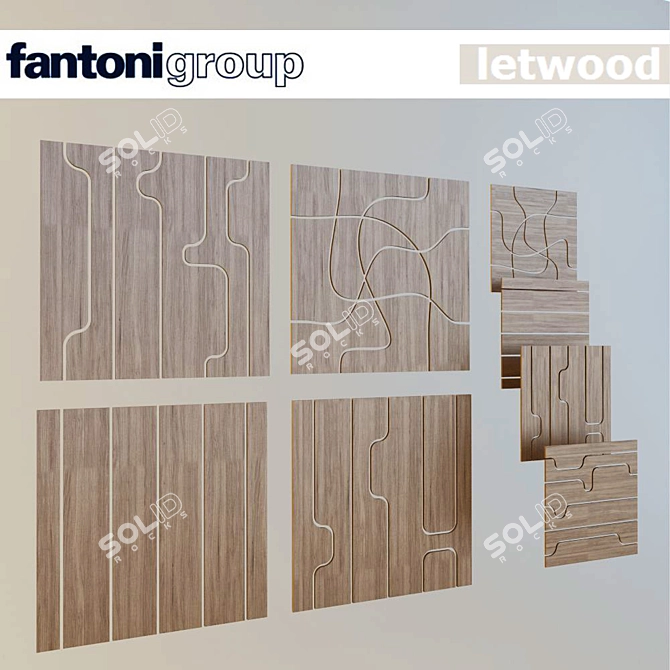 Fantoni Letwood Ceiling Panels 3D model image 1