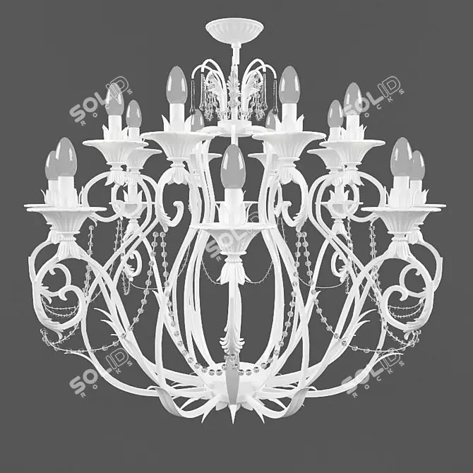 Elegant January 1 Chandelier - H cm 80x97x97 3D model image 1