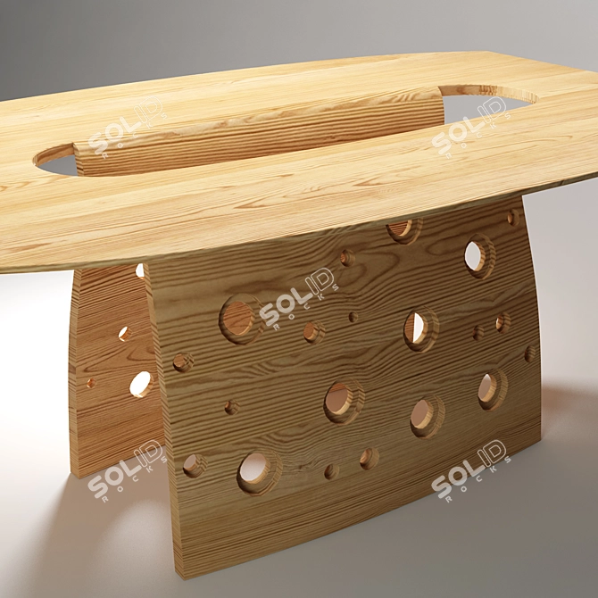 Designer Table with Holes 3D model image 2