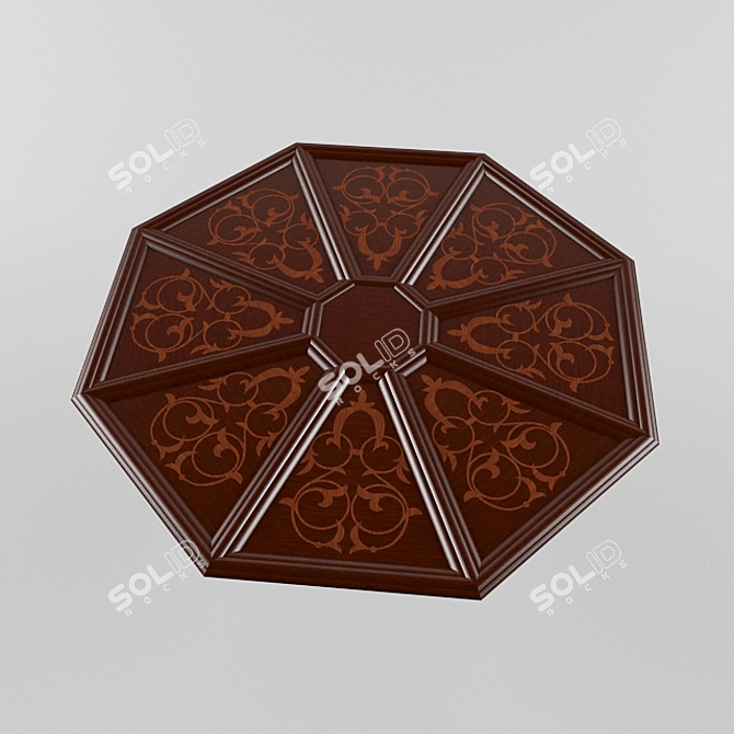 Classic Wooden Ceiling 3D model image 1