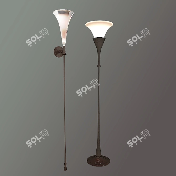 Elegant Odeon Lamp by Pieter Adam 3D model image 1